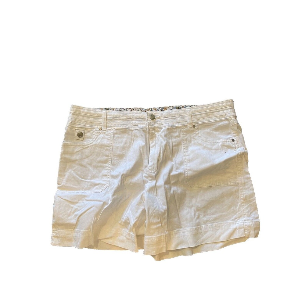 Dakota Blue Soft Size 16 Stretch‎ Casual Fit Mid Rise Shorts WHITE